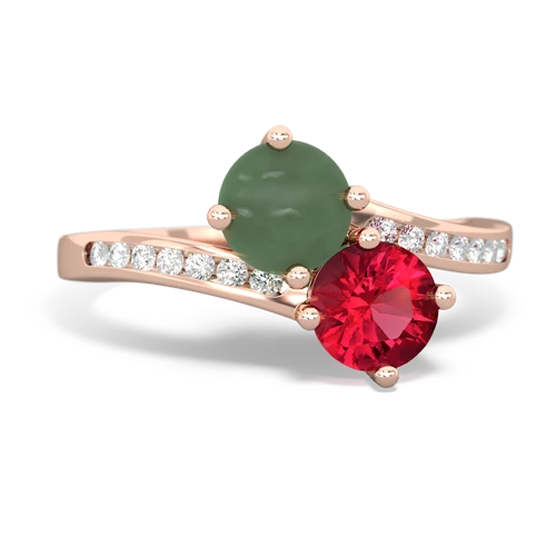 jade-lab ruby two stone channel ring