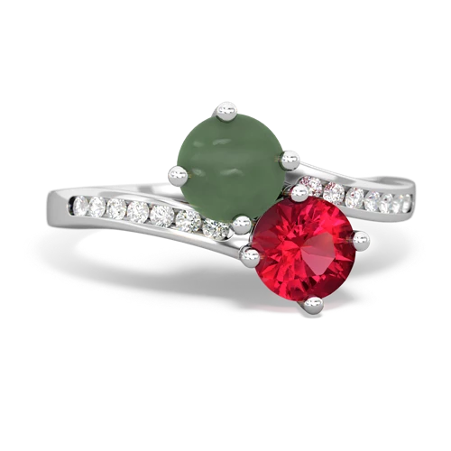 jade-lab ruby two stone channel ring