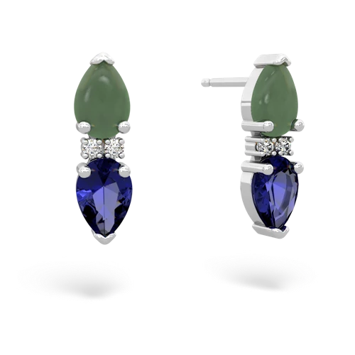 jade-lab sapphire bowtie earrings
