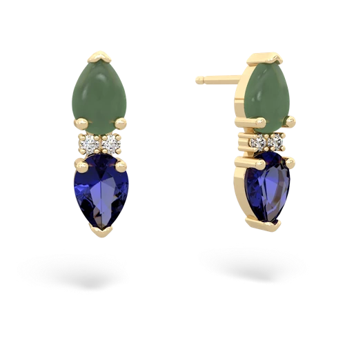 jade-lab sapphire bowtie earrings