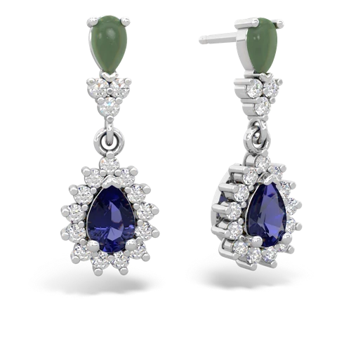 jade-lab sapphire dangle earrings
