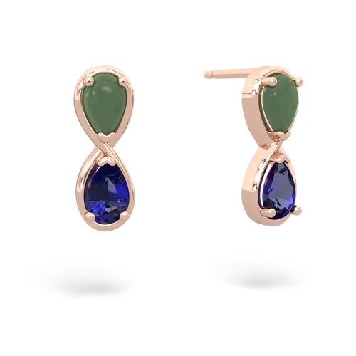 jade-lab sapphire infinity earrings