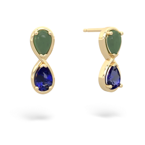 jade-lab sapphire infinity earrings