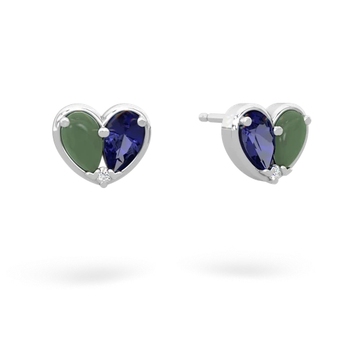 jade-lab sapphire one heart earrings