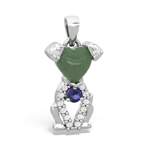 jade-lab sapphire birthstone puppy pendant