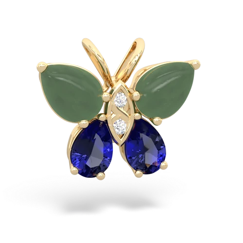 jade-lab sapphire butterfly pendant