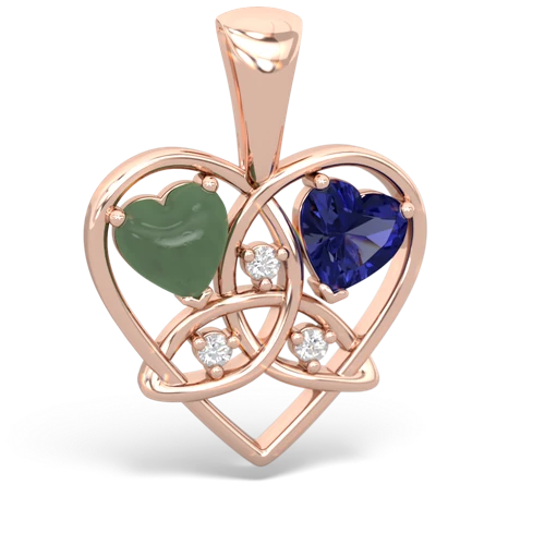 jade-lab sapphire celtic heart pendant