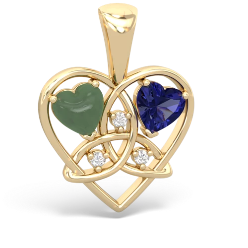 jade-lab sapphire celtic heart pendant