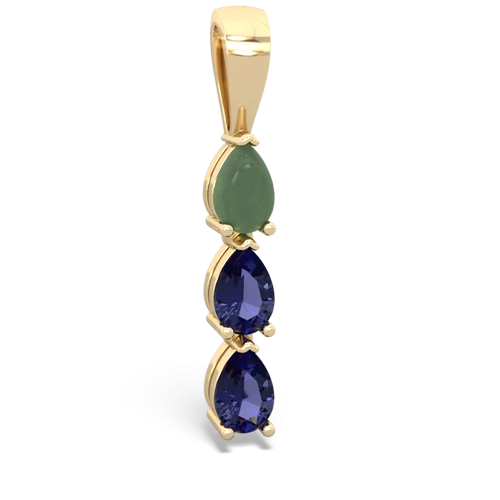 jade-lab sapphire three stone pendant