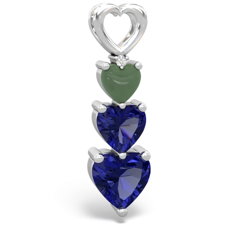jade-lab sapphire three stone pendant