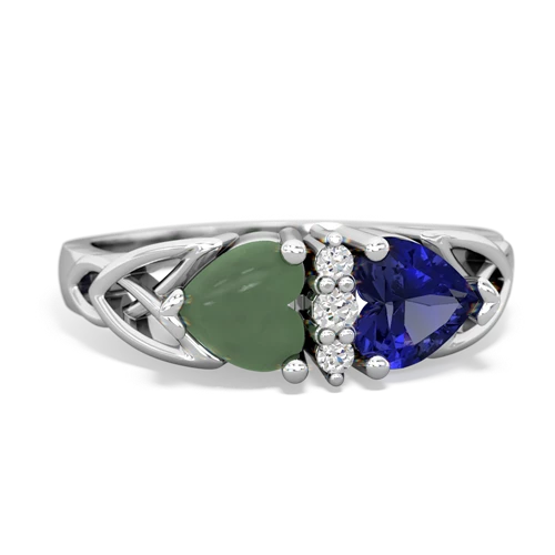 jade-lab sapphire celtic ring