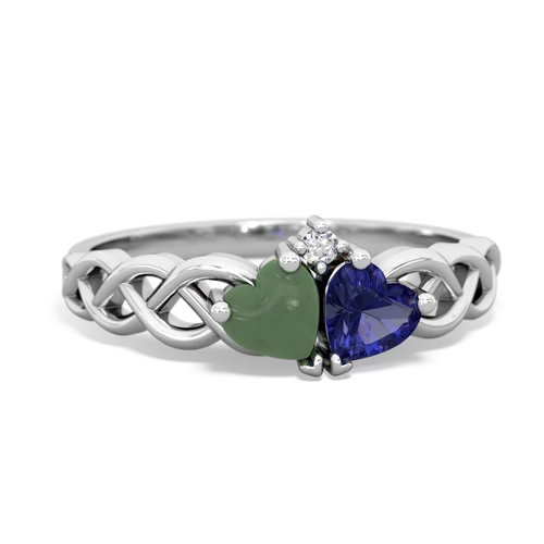 jade-lab sapphire celtic braid ring