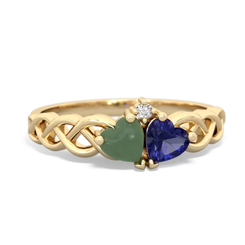 jade-lab sapphire celtic braid ring