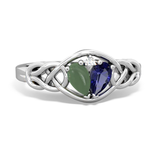 jade-lab sapphire celtic knot ring