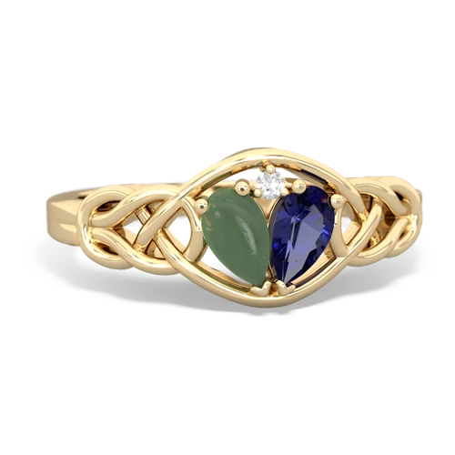 jade-lab sapphire celtic knot ring