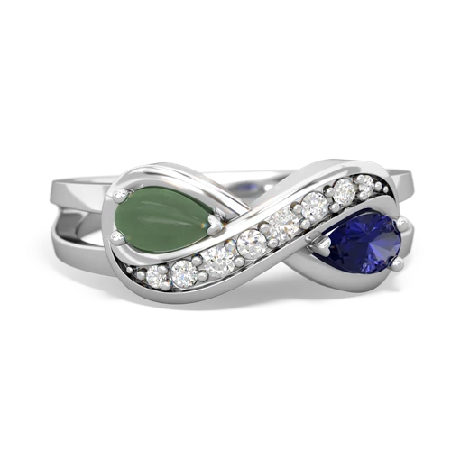 jade-lab sapphire diamond infinity ring