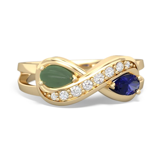 jade-lab sapphire diamond infinity ring