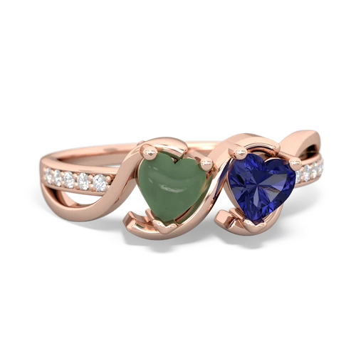 jade-lab sapphire double heart ring