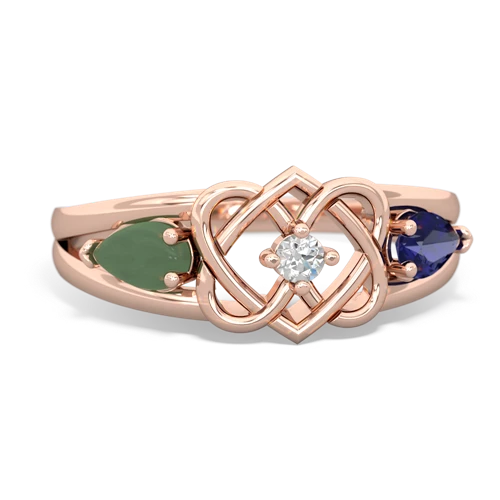 jade-lab sapphire double heart ring