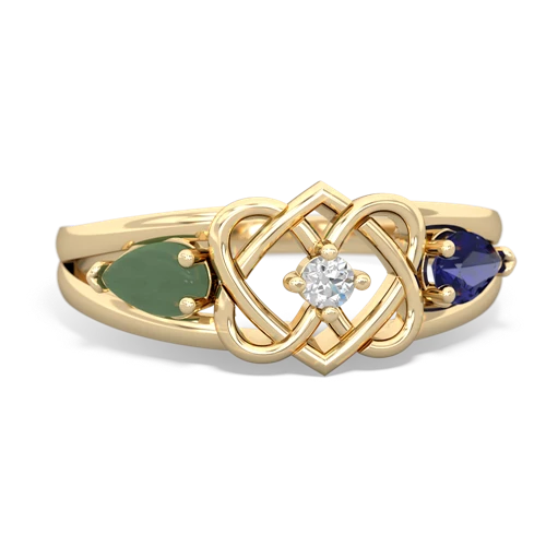 jade-lab sapphire double heart ring