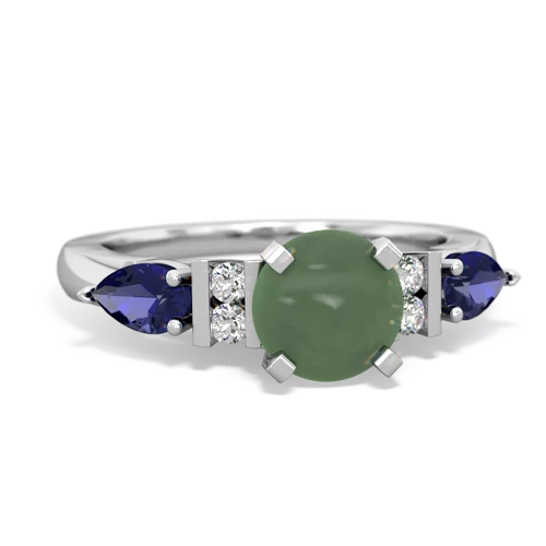 jade-lab sapphire engagement ring