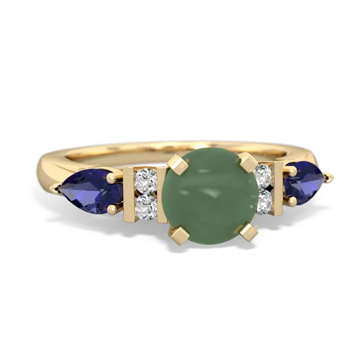 jade-lab sapphire engagement ring