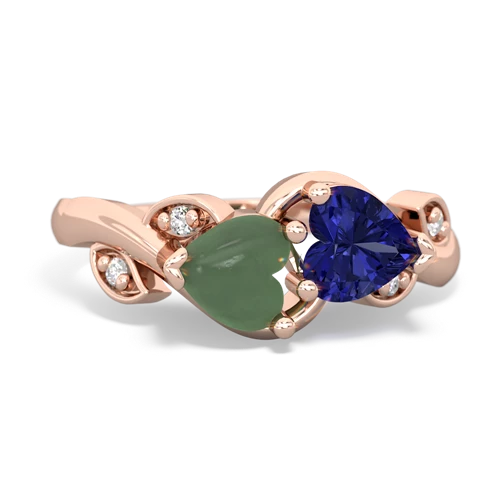 jade-lab sapphire floral keepsake ring