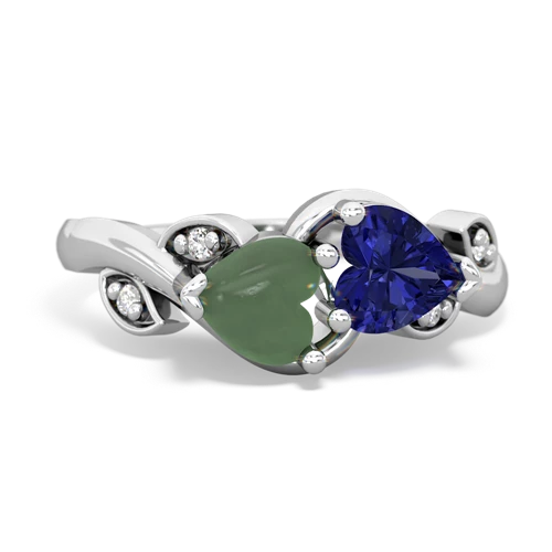 jade-lab sapphire floral keepsake ring