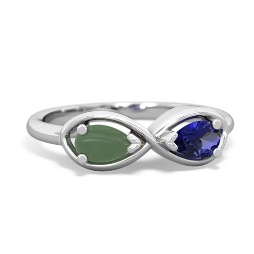 jade-lab sapphire infinity ring