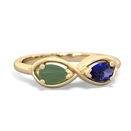 jade-lab sapphire infinity ring