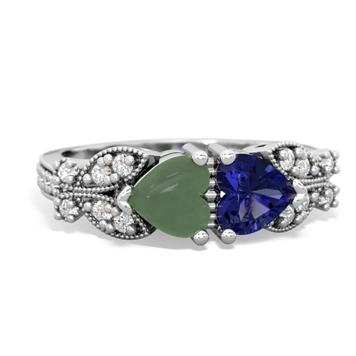 jade-lab sapphire keepsake butterfly ring