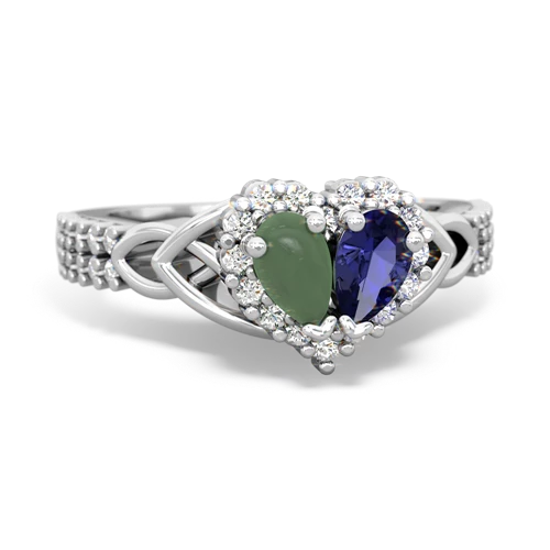 jade-lab sapphire keepsake engagement ring