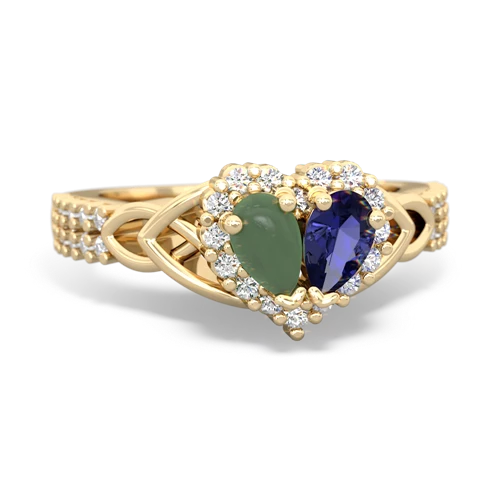 jade-lab sapphire keepsake engagement ring