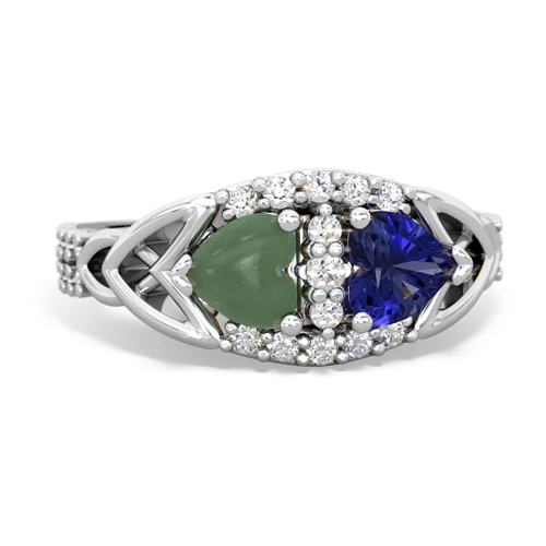 jade-lab sapphire keepsake engagement ring