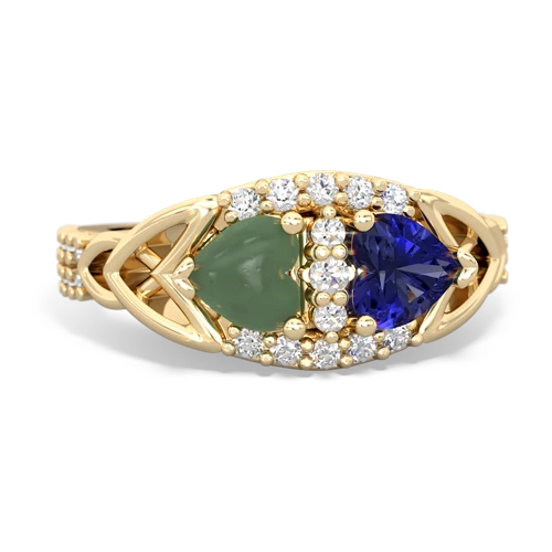 jade-lab sapphire keepsake engagement ring