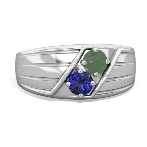 jade-lab sapphire mens ring