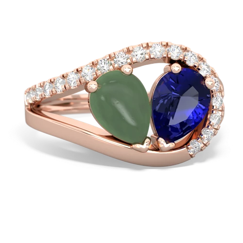 jade-lab sapphire pave heart ring