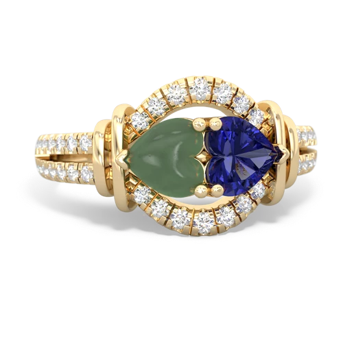 jade-lab sapphire pave keepsake ring