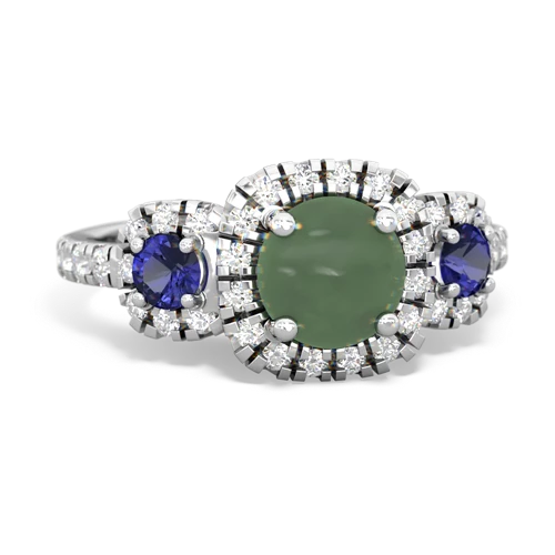 jade-lab sapphire three stone regal ring