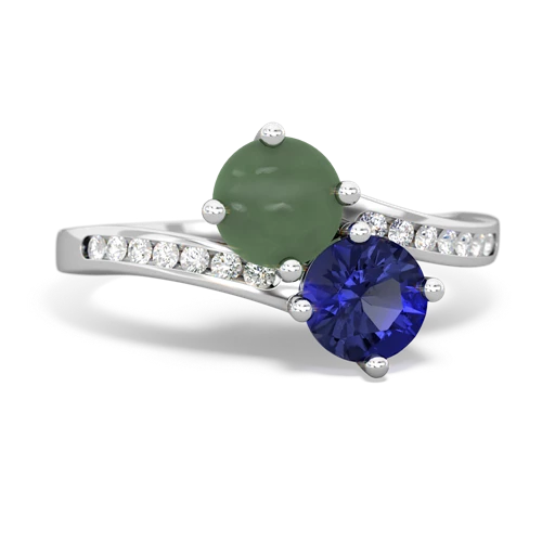 jade-lab sapphire two stone channel ring
