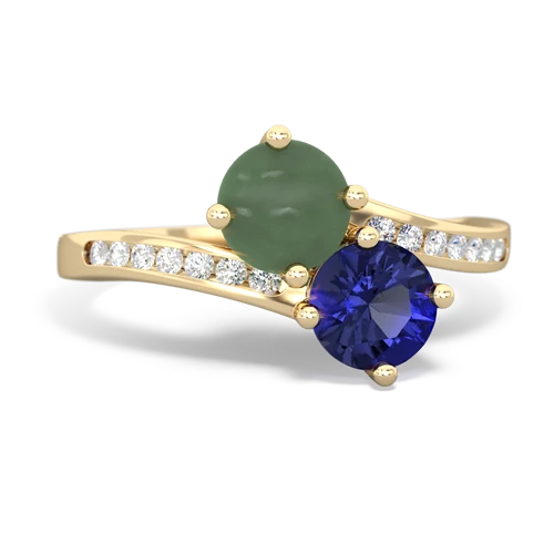 jade-lab sapphire two stone channel ring