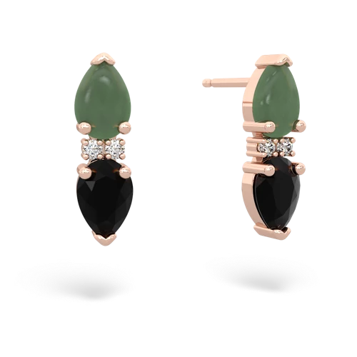 jade-onyx bowtie earrings
