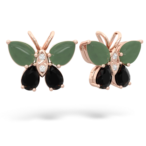jade-onyx butterfly earrings