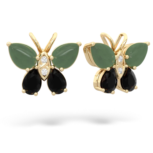 jade-onyx butterfly earrings