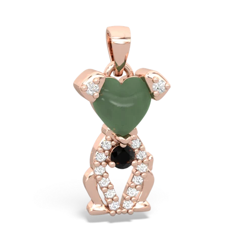 jade-onyx birthstone puppy pendant