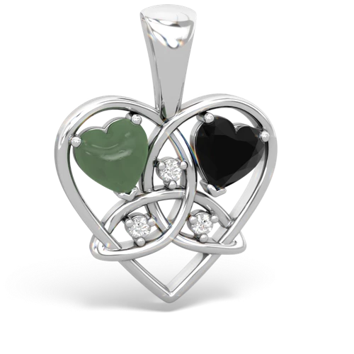 jade-onyx celtic heart pendant