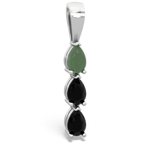 jade-onyx three stone pendant