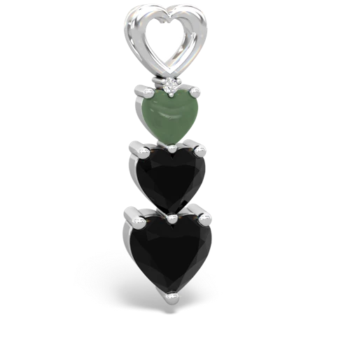 jade-onyx three stone pendant