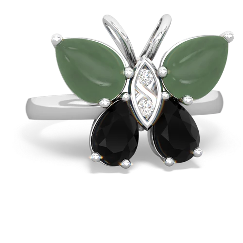 jade-onyx butterfly ring