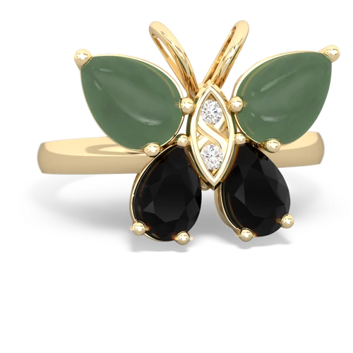 jade-onyx butterfly ring